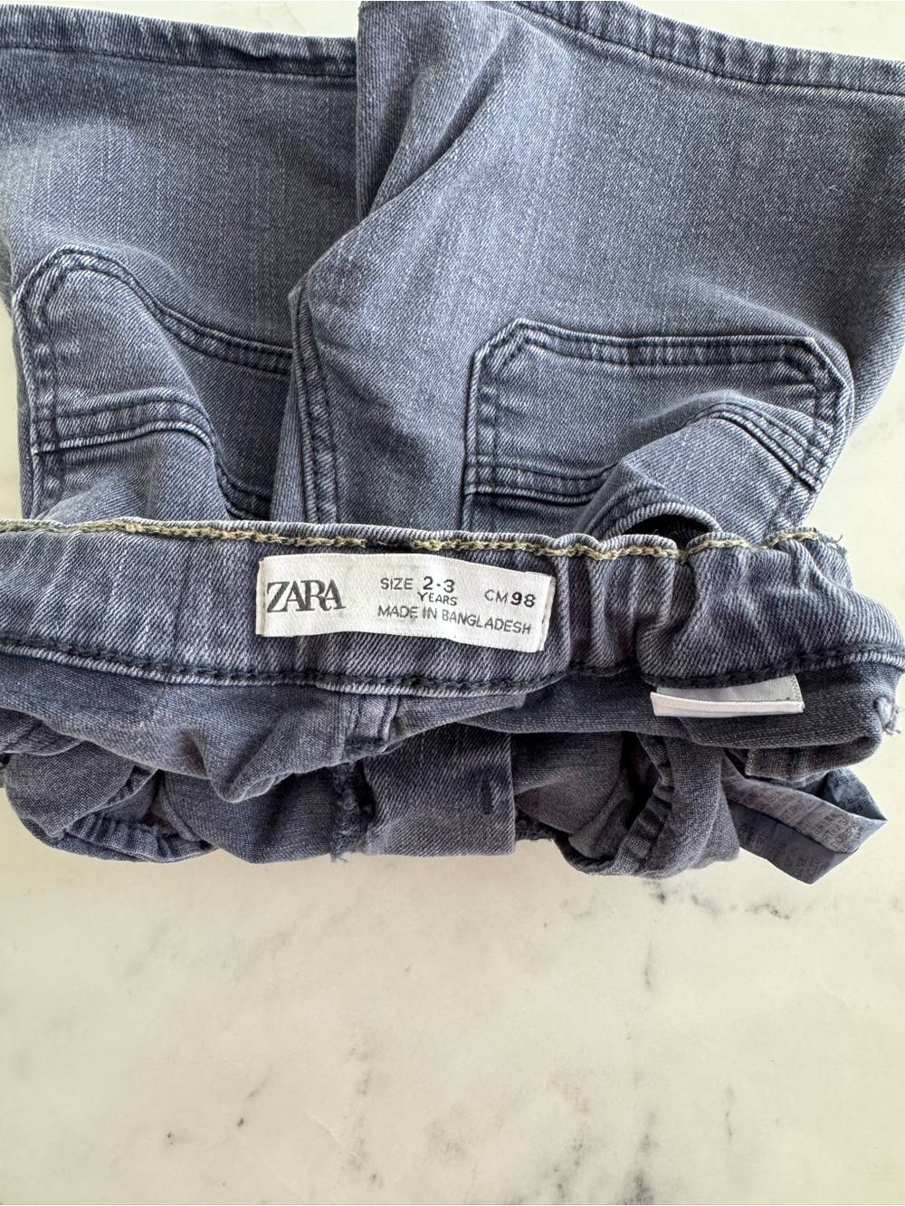 Zara Kids Shorts - Dark Gray Pull-On Denim Shorts 2-3 Years - Picture 2 of 3